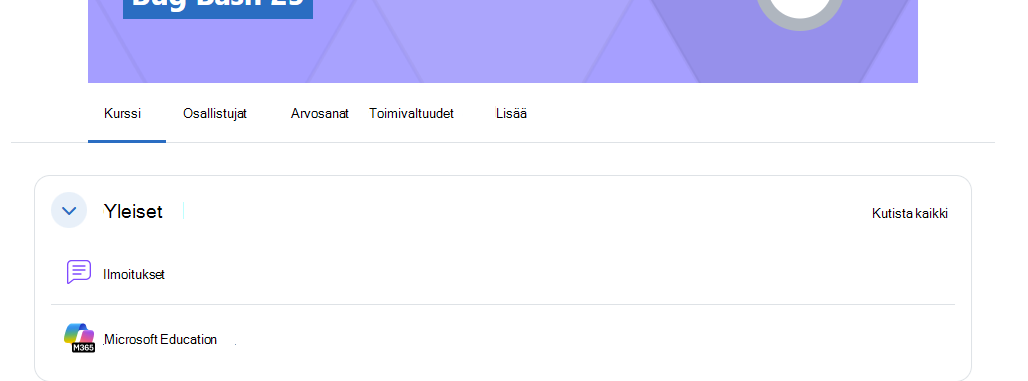 Moodle: valitse Microsoft Education