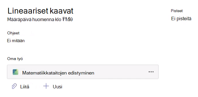 Näyttökuva tehtävästä.