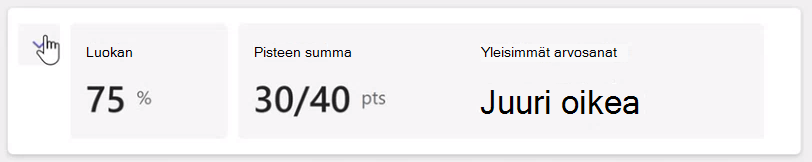 Näyttökuva arvosanasta.