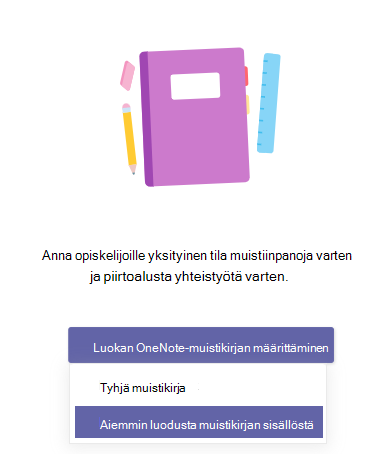 Näyttökuva olemassa olevasta sisällöstä.