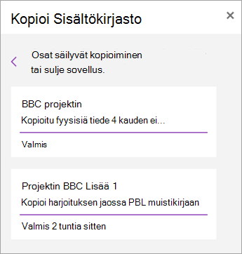 Tarkastele jaettuja osia.