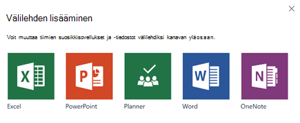 Välilehden lisääminen