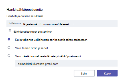 Sähköpostin vastaanottaminen