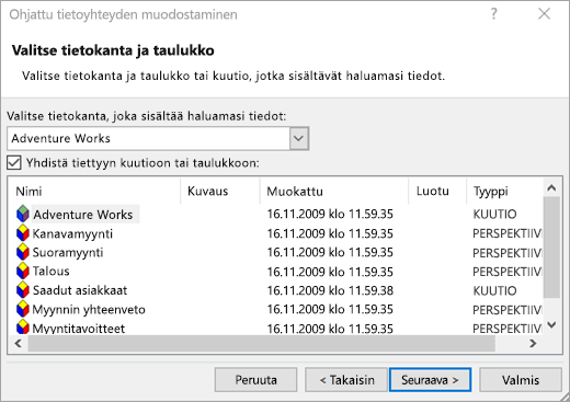 Ohjattu tietoyhteyden muodostaminen -näyttö 2