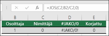 Virheenkäsittelytoiminto, kuten JOS, voidaan käyttää virheiden kattamiseen