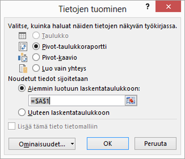 Tietojen tuominen