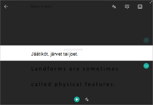 Näyttökuva, jossa näkyy Syventävä lukuohjelma -rivin kohdistus.