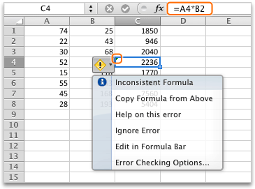 Epäyhtenäinen kaava solussa C4 mac_inconsistent_formula