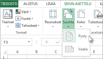 Valitse Aloitus-välilehdessä Suunta.
