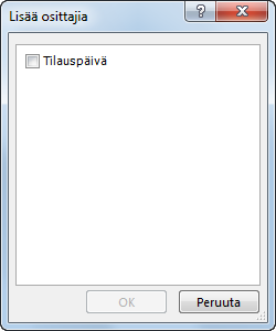 Lisää aikajanoja -valintaruutu