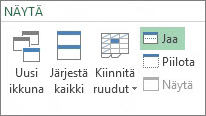 Valintanauhan Jaa-komento