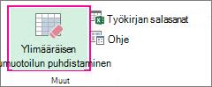 Ylimääräisen solumuotoilun puhdistaminen