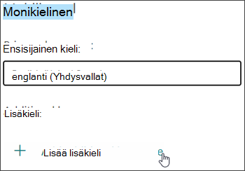 Kielen lisääminen