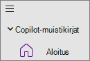 Copilot-muistikirjat-vaihtoehto OneNotessa