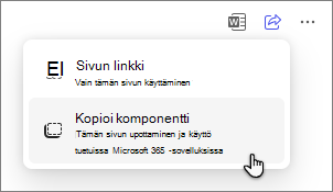 Copilot-sivut jakavat osan sivuvaihtoehdon.