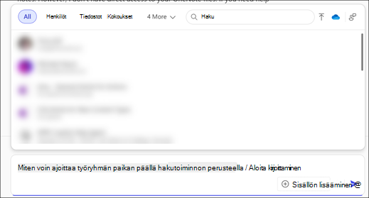 Näyttökuva Avaa viittaukset -valikosta.