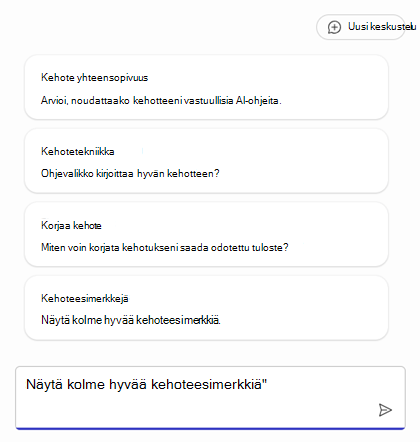Luettelo kehotteista, joiden avulla pääset alkuun tukihenkilön rakentamisessa