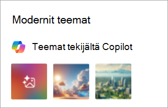 Näyttökuva, jossa näkyy Teemat kopiokodin mukaan uusissa Outlookin asetuksissa
