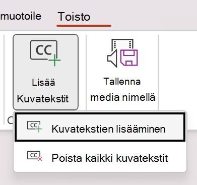 Lisää tekstitykset videoon PowerPointissa.