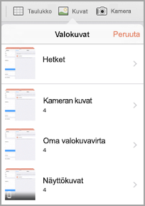 Valokuvat-valikko