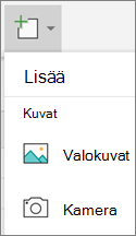 Valitse Lisää > valokuvia