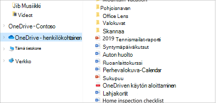 Resurssienhallinta Avaa ja OneDrive-Personal valittuna
