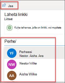 OneDriven jakamisikkuna