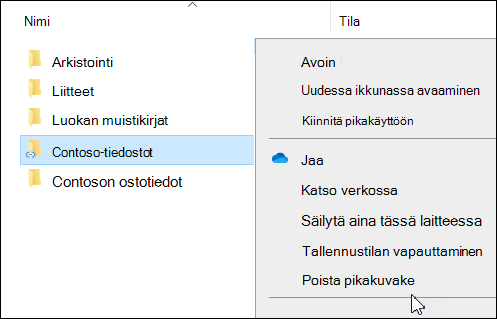 OneDriven poista pikakuvake Resurssienhallinta