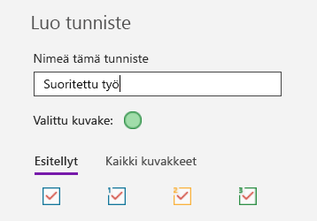 Mukautetun merkinnän luominen OneNote for Windows 10:ssä