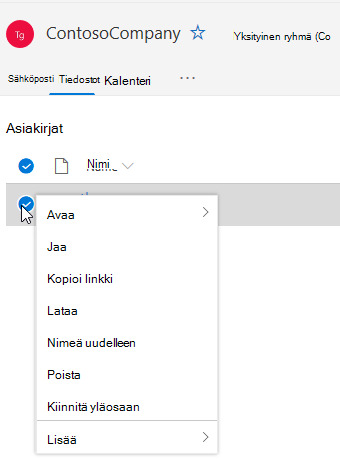Tiedostoasetusten poistaminen ja nimeäminen uudelleen
