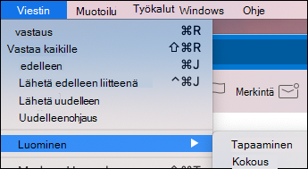 Luo tapahtuma sähköpostiviestistä Outlook for Mac.