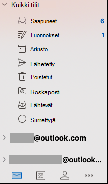 Yhdistetty Saapuneet-kansio Outlook for Mac.