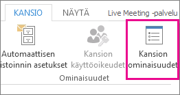 Valintanauhan kansion ominaisuudet