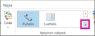 Aloitus-välilehden Nykyinen näkymä -ryhmä