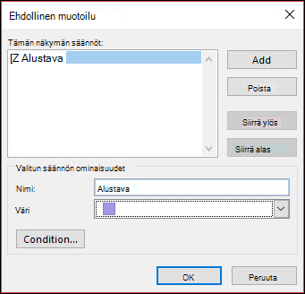 Voit määrittää useita conditoinaaliset muotoilusäännöt.