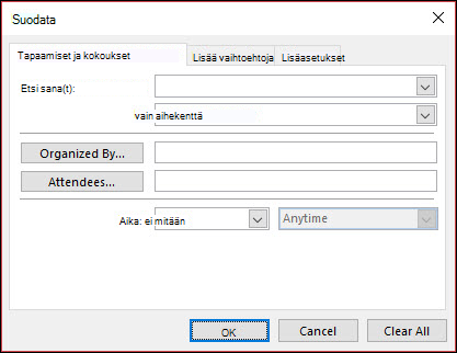 Valitse useista tapaamis- ja kokouskentistä.