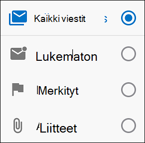 Valitse, miten haluat suodattaa viestit