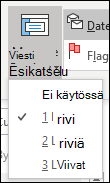 Viestin esikatselun määrittäminen