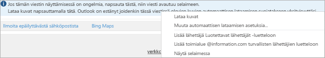 Merkinnät ja muistutukset vastaanottajille annetaan viestin tietopalkissa.