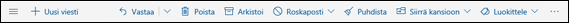 Outlook.comin viestien työkalurivi
