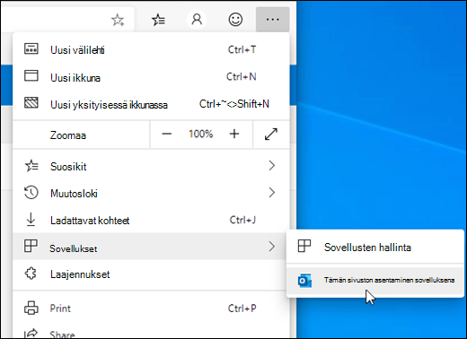 Asenna tämä sivusto sovelluksena