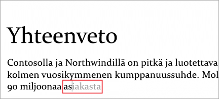 Näyttää tekstin