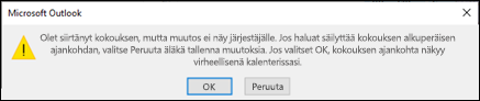 Et voi muuttaa kokousta, jossa sinut on kutsuttu.