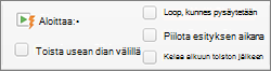 Ääniasetukset Äänimuoto-välilehden oikeassa laidassa