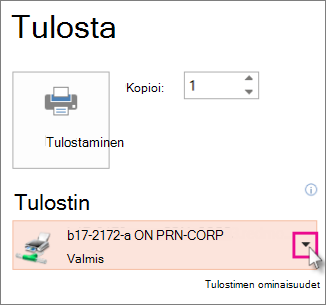 Tulostimen valitseminen