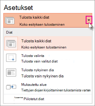 Tulostusasetukset