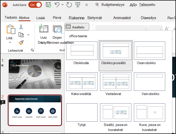 PowerPointin dian rakenteet