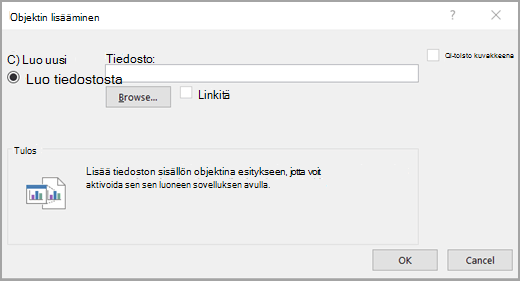 Valitse Luo tiedostosta