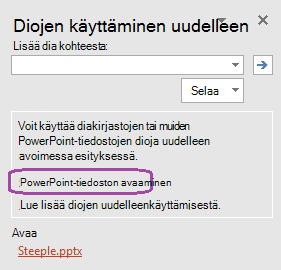 Etsi esitystä selaamalla