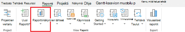 Raportti-välilehden Koontinäytöt-painike